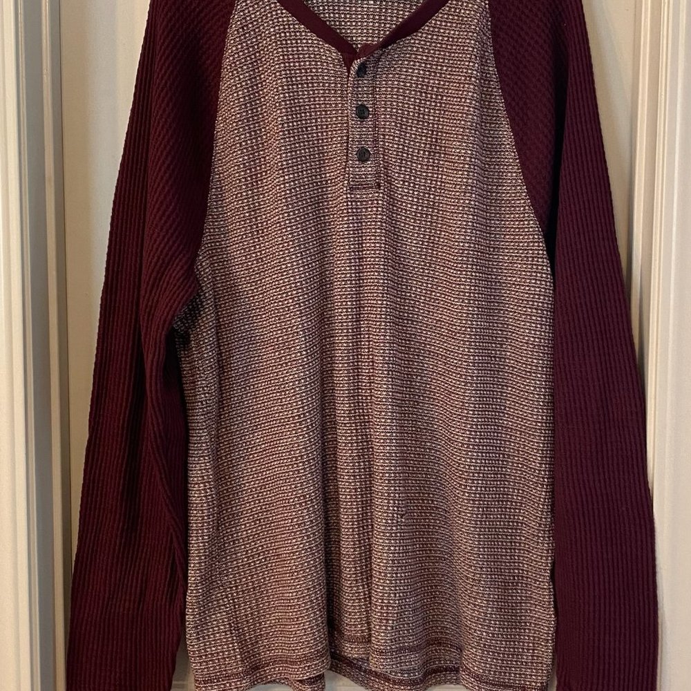 Chunky Thermal-Knit Henley T-Shirt for Men